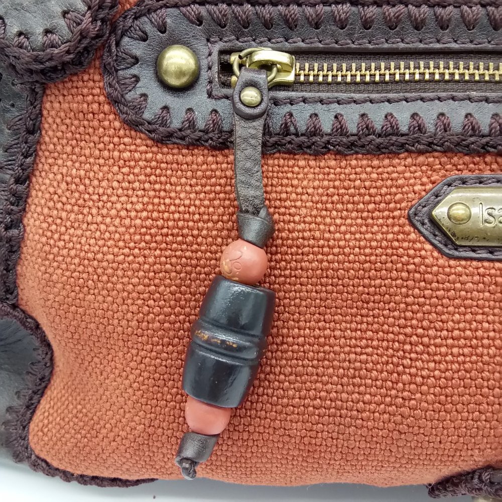Vintage Isabella Fiore Brown Beaded Leather Purse - Picture 9 of 15